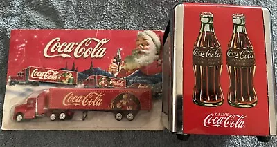 Coca Cola Christmas/ Holidays Santa Lorry Truck And Napkin Holder • £5