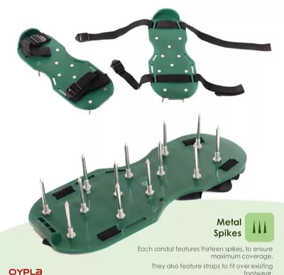 Garden Lawn Aerator Spiker Shoes. 2 Adjustable Straps Heavy Duty Grass Spikes  • £6.99