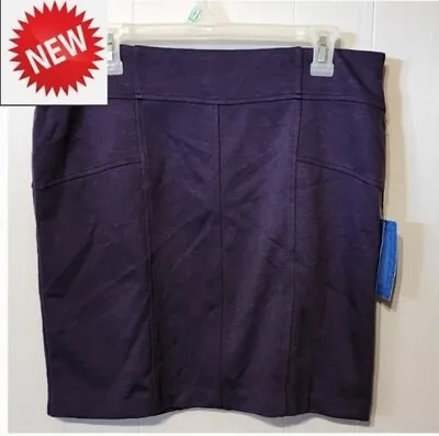 NWT Simply Vera Vera Wang  Purple Skirt A-Line Elastic Waist Medium‎ A733 • $14