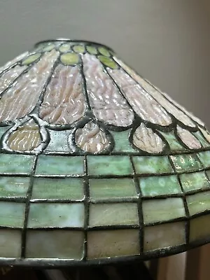 Vintage Tiffany Style Stained Textured Glass Lamp Shade 16D X 7H • $1