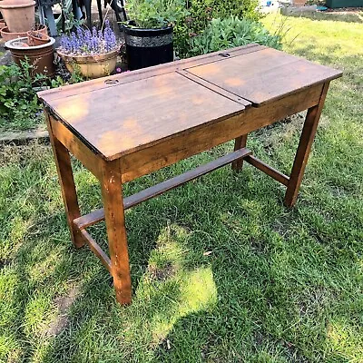 £40 • Buy Old Victorian Vintage Double Wooden School Desk 