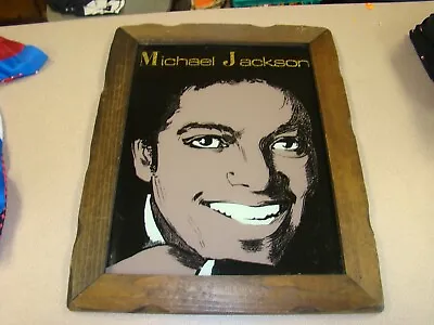 Michael Jackson Glass Picture With Wood Frame • $80