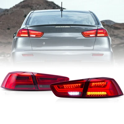 $109.99 • Buy Fits 08-17 Mitsubishi Lancer /EVO Red LED Tail Lights Rear Brake Lamp Left+Right