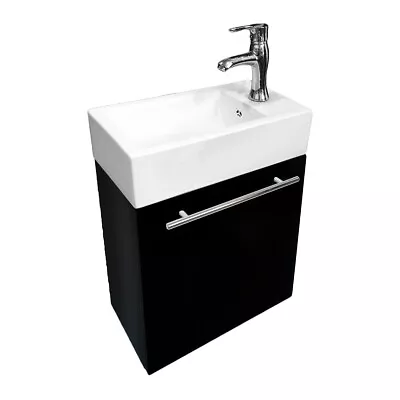 White Wall Mount Bathroom Vanity Cabinet Sink With Faucet And Drain • $284.99