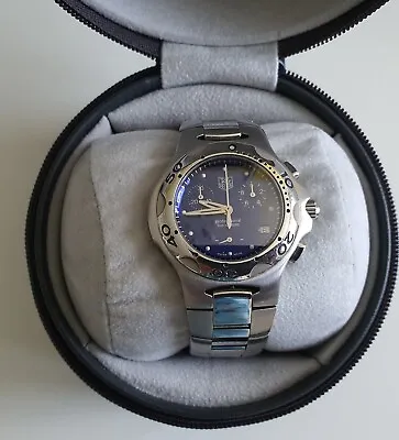 Tag Heuer Kirium CL1211 UR7074 Stainless Steel Men's Chronograph Watch Blue Dial • £950