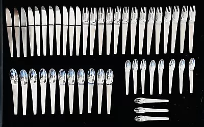 Vintage Stainless Japan Modernist Flatware Set Carl Aubock MCM - 47 Pcs • $865