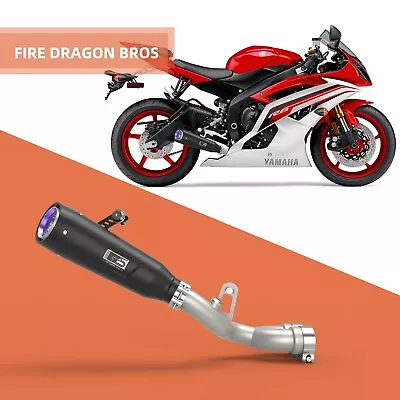 Fdb Slip On Muffler Exhaust Mid Pipes Fit Yamaha 2006 10 15 2019 Yzf R6 R600 B • $299.01