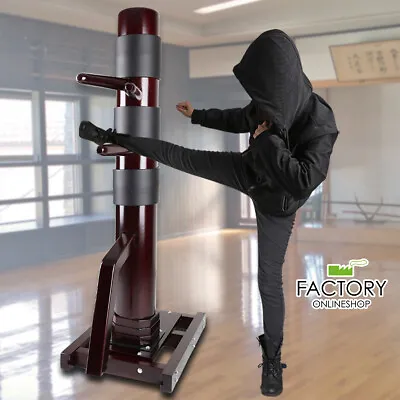 Burgundy Wing Chun Wood Training IP Dummy Martial Arts Traditional Standing Base • $449.95