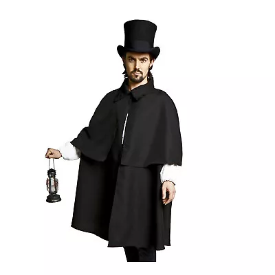 Adult Men's Victorian Dickens Style Sherlock Holmes Halloween Costume Cloak Cape • $54.99