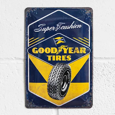 Goodyear Tires 30cm Metal Garage Wall Sign Plaque Decoration Merchandise Tin Art • £14
