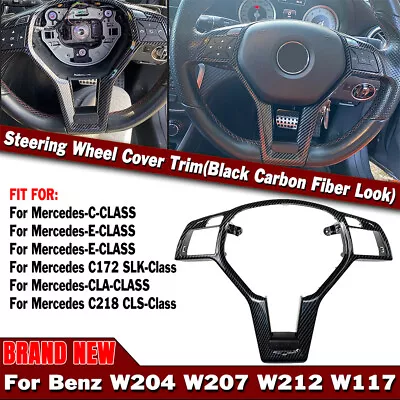 Steering Wheel Trim Cover For Mercedes-E-CLASS W212 W207 C-CLASS W204 AMG Style • £51.47