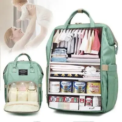 Diaper Bag Mummy Backpack Large Capacity Bag Mom Baby Multi-function Waterproof • £14.99