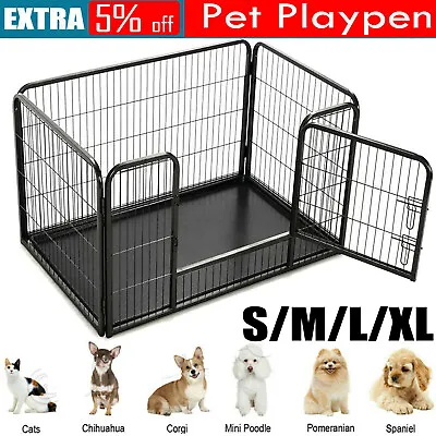 £21.71 • Buy Heavy Duty Puppy Dog Pet Play Pen Run Enclosure Welping Playpen With Floor Tray