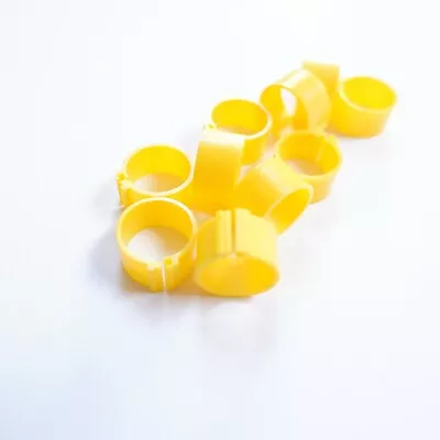 £7.29 • Buy 20 X 16mm Chicken Poultry Flat Leg Rings In YELLOW | UK Seller Fast Dispatch