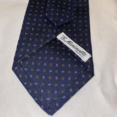 E. MARINELLA Napoli 100% Silk Ties Made In Italy Blue Red Green Paisley. L 60  • $74.99