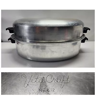 Vtg VITA CRAFT Huge Vintage 17” Vita Craft 612 Aluminum Roaster (no Trivet) USA • $49.01