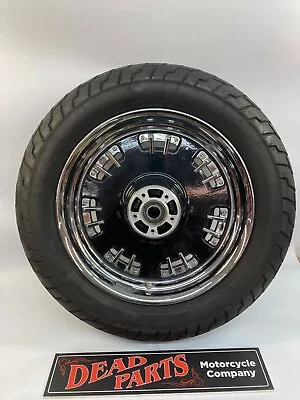 Harley CVO Fat Bob Dyna FXDF 16  Solid Black Chrome Wheel Rim D427f Tire • $500