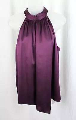 Alice & Trixie Women's Purple Sleeveless High Neck Silk Top Size M • $21.24