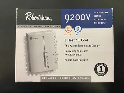 Robertshaw 9200V Mercury-Free Deluxe Mechanical Thermostat 1 Heat/1 Cool White • $19.95