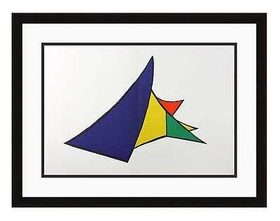 ORIGINAL 1963 Alexander CALDER Color Lithograph  Pyramid  Framed AUTHENTIC COA • $484