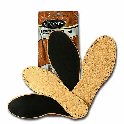£3.99 • Buy  NATURAL PEKARI SHOE INSERTS FOR LADIES AND MEN NEW LEATHER INSOLES - All SIZES 