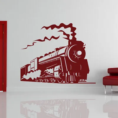 £12.99 • Buy Childs Steam Engine Train Wall Art Sticker Decal Kids Bedroom Playroom (AS10089)
