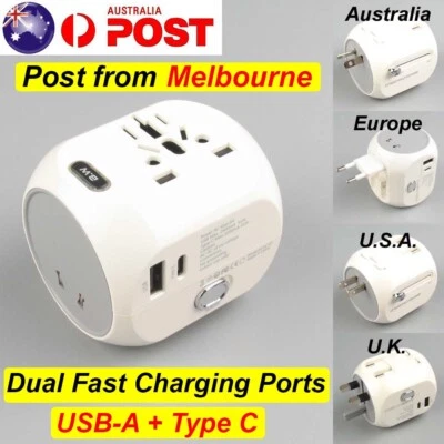 $22.99 • Buy Universal International Travel Adapter USB Type C Charger Type-C Charging Socket