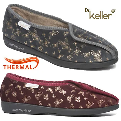 Ladies Warm Comfy Dr Keller Slippers Indoor Adjustable Touch Fastening Shoes SZ • £13.80