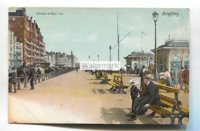 £0.99 • Buy Brighton - Entrance To West Pier - Old Sussex Postcard