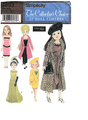 21 Inch Cissy Doll Simplicity Pattern Number 7093  COPY • $15.95