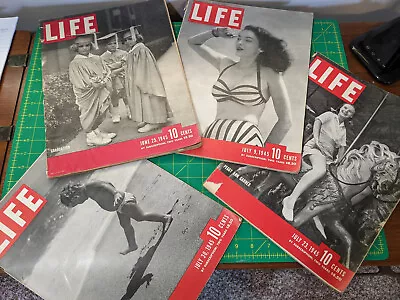 Life Magazine-lot Of 4-June & July 1945-WWII Era-great Pictures Stories Ads! • $10.25