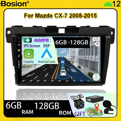 Carplay For Mazda CX-7 2008-2015 Android 13 Car Stereo Auto Radio GPS Navi 128GB • $252.24