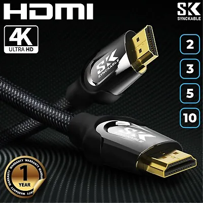 $3.80 • Buy HDMI Cable Ultra HD 4K 2160p 1080p High Speed 3D Ethernet V2.0 - 1m 2m 3m 5m 10m