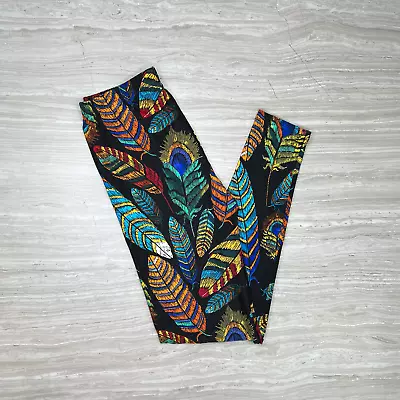 Embroidered Feather Print Soft Leggings • $17