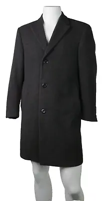 CALVIN KLEIN US Men’s M 42 R Charcoal Gray Felted Wool Long Jacket Coat Overcoat • $69.99