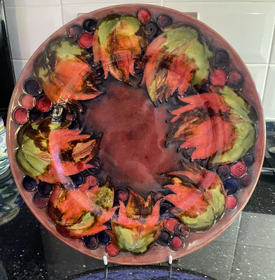 £300 • Buy William Moorcroft Flambe Leaf And Berry Design Large Charger Plate 12” C.1930