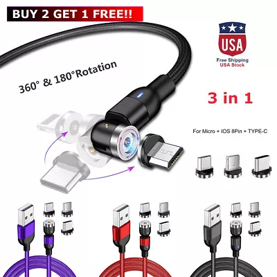 Magnetic Phone Charger Cable USB Charging Cord For IPhone Type C Micro Samsung • $9.03