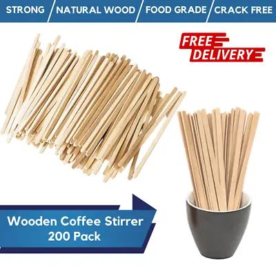 Wooden Coffee Stirrers 5.5  Eco Friendly Biodegradable Sticks For Hot Drinks • £3.49