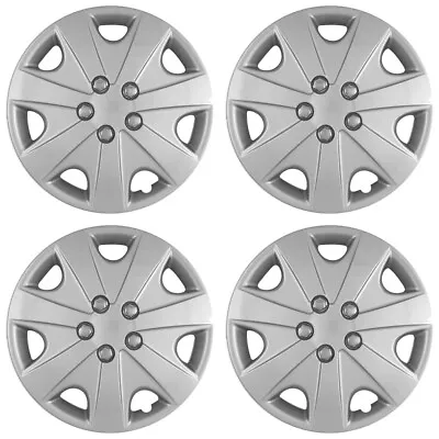 $42.70 • Buy 15  Set Of 4 Silver Wheel Covers Snap On Full Hub Caps Fit R15 Tire & Steel Rim