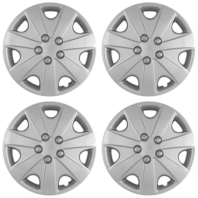 $42.70 • Buy 15  Set Of 4 Silver Wheel Covers Snap On Full Hub Caps Fit R15 Tire & Steel Rim