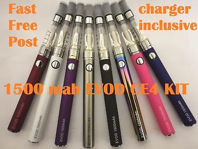 Evod 1500 Mah E Rechargeable Shisha Vape Pen Cigarette Kit; Battery Charger Tank • £8.99