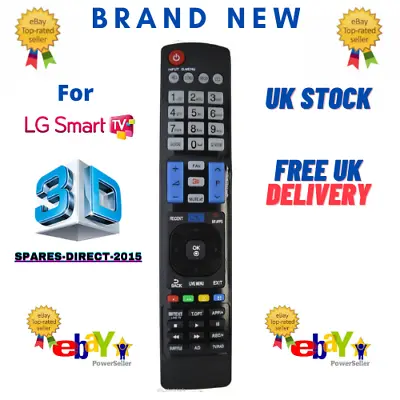 3D SMART APPS Replacement Remote Control For LG 47LB650V 50LB650V TV`S • £6.99