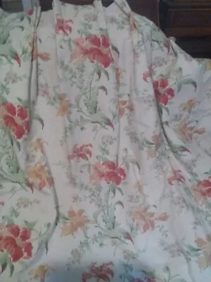 Pr Original Laura Ashley Lilies Pattern Lined & Blanket Interlined Curtains 2 /2 • £65