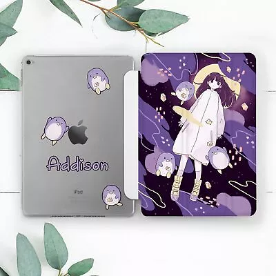 Custom Name Purple Anime Girl Case For IPad 10.2 Pro 12.9 11 9.7 Air 4 5 Mini • $25.49