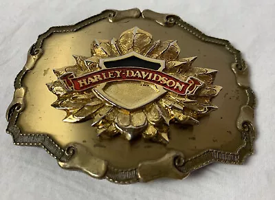 Vintage 1978 Harley Davidson Belt Buckle Raintree Brass 70s Biker Trucker • $50.99