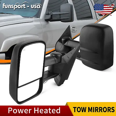 Power Heated Tow Mirrors For 07-13 Chevy Silverado GMC Sierra 1500 2500HD 3500HD • $75.90