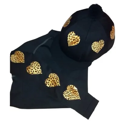 Cross Country Colours Base Layer/Silk Black With Leopard Print Hearts • £61.60