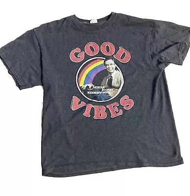 Mr Rogers “Good Vibes” Grey T-Shirt Size Large • $9.99