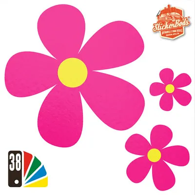 25 DAISY FLOWER STICKERS DECALS For Car | Wall | Home - 38 Colours (S6) • £4.95