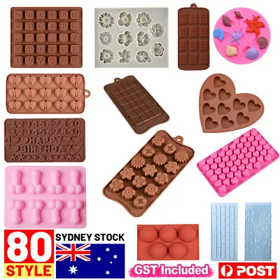 80 Styles Silicone Mould Cake Ice Tray Jelly Candy Cookie Chocolate Baking Molds • $6.39